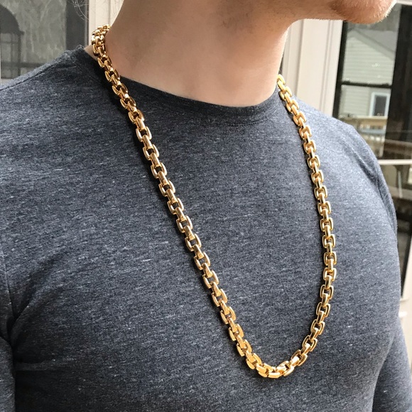 18k 10mm Chain Link Gold Chain - Picture 2 of 5